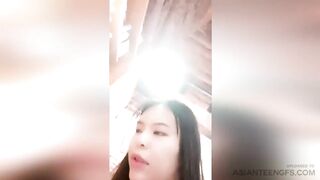 Chubby guy fucks his Asian girlfriend in barber shop (AMATEUR)