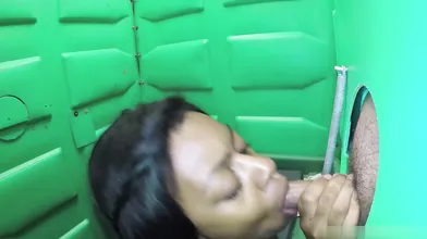 Indian Girl Working Hard In The Gloryhole - Pov Indian