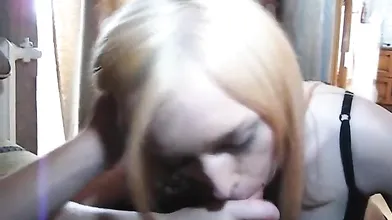 Blue-eyed slut loves cock