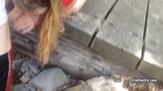 Whore blows hiker on the trail