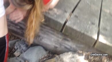 Whore blows hiker on the trail