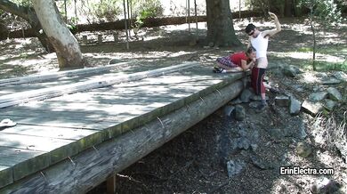 Whore blows hiker on the trail