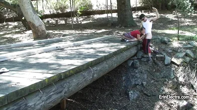 Whore blows hiker on the trail