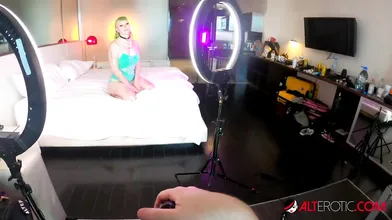 BTS photoshoot with alt girl Katt Morehead