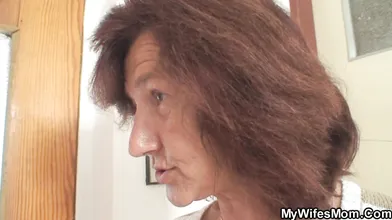 Horny old mother riding son-in-law cock