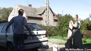 Taboo cock sucking and doggy-fuck with son-in-law