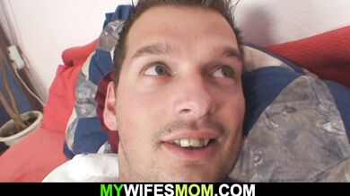 Horny girlfriends mother uses his dick