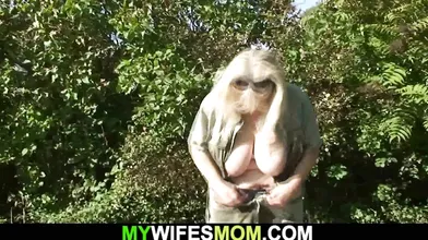 Blonde mother in law taboo sex outdoors