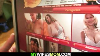 Hot stud fucks very old skinny mother-in-law