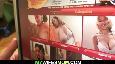 Hot stud fucks very old skinny mother-in-law