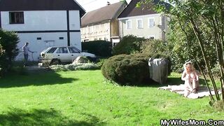 Wife caught her busty old mother riding his cheating cock