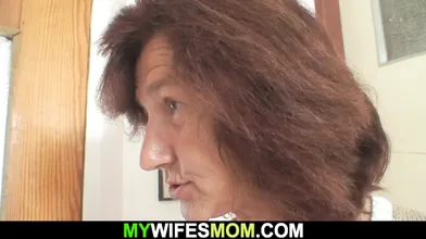 Smart old Stepgrandmother rides his cock