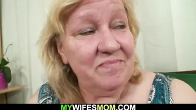 Young dude fucks busty chubby-faced grandmother