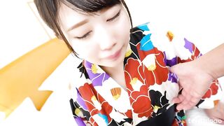 Yuuka Kamakura sucks a cock toying her pussy