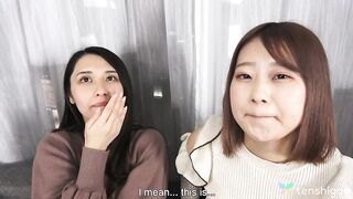 Horny lounge girls, Mio Yoshikawa and Asuka Suzumura in a lesbian show