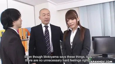 Sexy Office Lady Drilled by Her Boss in a Threesome