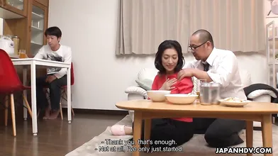 Marina Matsumoto has a visit from her husbands boss and son's friend