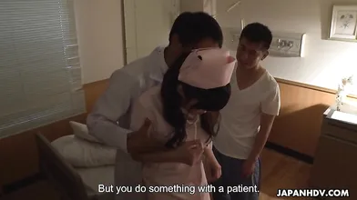 Hot nurse Sara Yurikawa fucked in hospital threesome