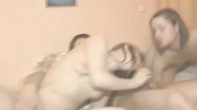 Girlfriends share hookah and cock