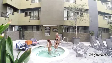 MILFs pool and shower fun
