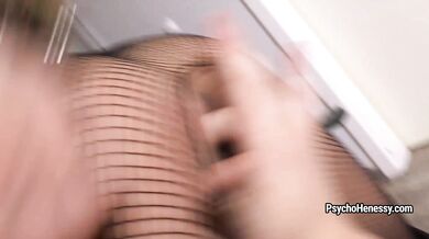 Orgasm on a glass table