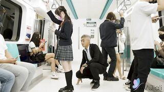 Yuli Gets Fucked By An Invisible Man On The Train