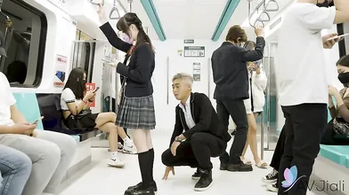 Yuli Gets Fucked By An Invisible Man On The Train