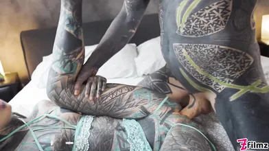 Tattoo girl ANUSKATZZ get fucked balls deep in her ass