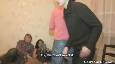 Gf sold for a triple fuck