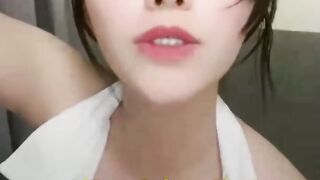 Innocent looking girl enjoys Blowjob of huge toy dick | Go search swag.live @tailaqueen