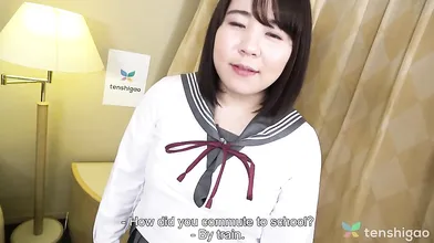 Chubby girl Narumi Soeda is back in a school uniform.