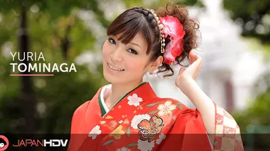 Kimono Lady Yuria Tominaga is walking thinking about dirty things...
