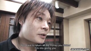 Beautiful Japanese pornstar needs to repay her debts with her wonderful