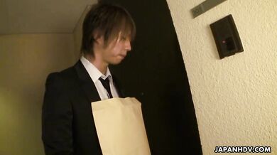 Two nice looking guys screw this wonderful Japanese lady named Tsubaki.
