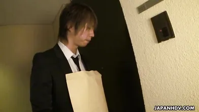 Two nice looking guys screw this wonderful Japanese lady named Tsubaki.