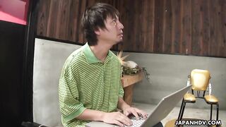 Mahiru Tsubaki is a programmed sex machine. This cute Japanese darling