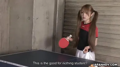 Ping pong club members are ready to test this beautiful pig tailed
