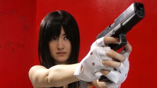 Beautiful Japanese bimbo Shizuka Minami needs to service two fat