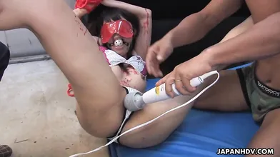 Hot Maho Sawai gets tied up in the back room at school by her aroused