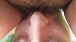 harvesting cunt juice from fat furry cunt