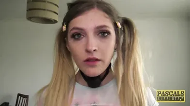 Sub Rhiannon Ryder dominated and left with mouthful of cum