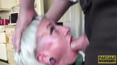 Submissive British bimbos mouth and pussy rough disciplined