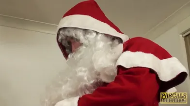 UK subslut hammered and fed with jizz by maledom Santa