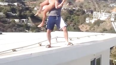 Throwing girl from a roof