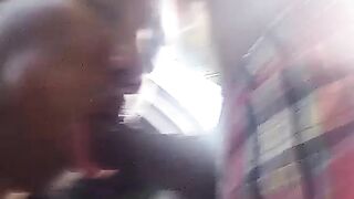 Sucking on a 11 inches Jamaican dick