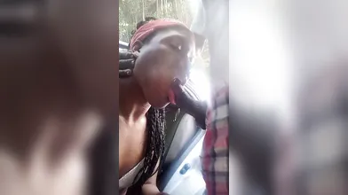 Sucking on a 11 inches Jamaican dick