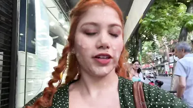 Bukkake cum walk