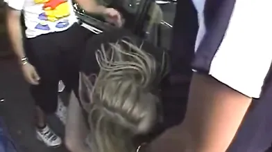 Asking strangers if they want a blowjob