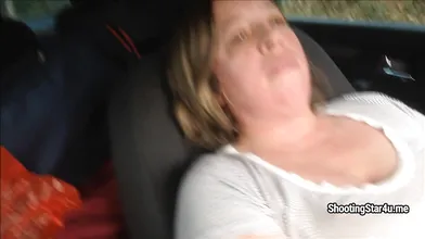 Milf gives public blowjob gets cum in mouth