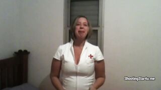 Nurse solo masturbating